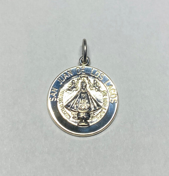 Sterling Silver Rhodium-plated San Juan de Los Lagos 18.3mm (0.72") Round Medal