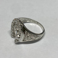 Sterling Silver and Genuine 0.28 Carat TW Diamond Horseshoe Western Ring