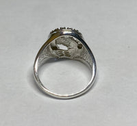 Sterling Silver and Genuine 0.28 Carat TW Diamond Horseshoe Western Ring