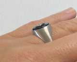 Sterling Silver & 14K White Gold Genuine Diamond Rhomboid Onyx Man's Ring