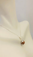 Sterling Silver 8mm Goldstone Venturina Bead Pendant with Chain