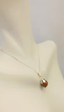 Sterling Silver 8mm Goldstone Venturina Bead Pendant with Chain