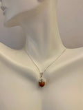 Sterling Silver 8mm Goldstone Venturina Bead Pendant with Chain