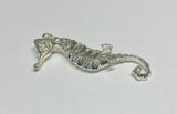 Sterling Silver Seahorse Pendant with Genuine Diamond Eye