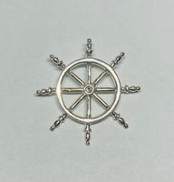 Ship-Boat Steering Wheel Helm Pendant with Genuine Diamond