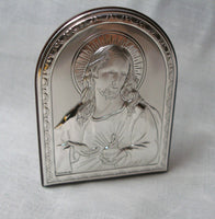 Laminate Sterling Silver Sacred Heart of Jesus Decorative Ornament