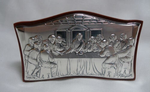 Laminate Sterling Silver Last Supper "Ultima Cena" Decorative Ornament