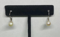 Sterling Silver Genuine 7mm Freshwater Pearls Lever Back Earrings