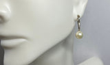 Sterling Silver Genuine 7mm Freshwater Pearls Lever Back Earrings