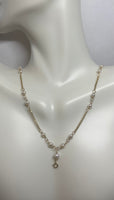 14 Karat Yellow Gold and Genuine 3.5mm Freshwater Pearls Add-A-Charm Curb Link Necklace