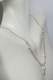 14 Karat Yellow Gold and Genuine 3.5mm Freshwater Pearls Add-A-Charm Curb Link Necklace