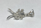 Sterling Silver and Genuine Ruby 3-dimensional Lobster Slide Pendant