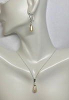 Sterling Silver and Mallorca Pearls Pendant with Chain or Earrings