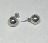 Sterling Silver .925 Polished 10mm Ball Stud Earrings