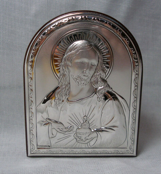 Laminate Sterling Silver Sacred Heart of Jesus Decorative Ornament