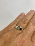 Sterling Silver and 7 x 5mm Gemstone Solitaire Men's Ring (Aquamarine, Garnet, Sapphire, Jade or Lapis)