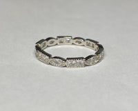 Sterling Silver Princess and Marquise-cut Cubic Zirconia Eternity Style Band Ring - Size 7 Only