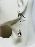 Sterling Silver Genuine 10mm Freshwater Pearls and Gemstones Dangle Earrings