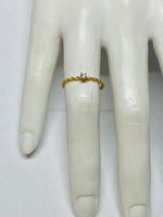 14 Karat Gold (Yellow-White-Rose) .06 Carat Genuine Diamond Rope Design Solitaire Ring