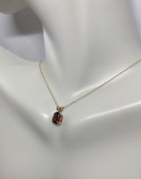 14 Karat Yellow Gold and Genuine 7 x 5mm Oval Garnet (1 carat) Pendant with or w/o Chain