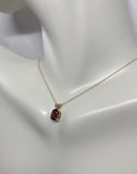 14 Karat Yellow Gold and Genuine 7 x 5mm Oval Garnet (1 carat) Pendant with or w/o Chain