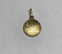 Vintage 14k Yellow Gold Communion "Ricordo della Comunione" Medal From Italy