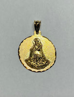 14 Karat Yellow Gold Our Lady of Charity "Caridad del Cobre" 21mm (Nickel Size) Medal