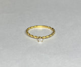 14 Karat Gold (Yellow-White-Rose) .06 Carat Genuine Diamond Rope Design Solitaire Ring