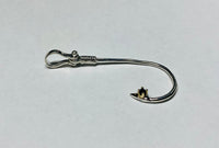 Sterling Silver and 14K Yellow Gold Fish Hook Pendant with Genuine Sapphire