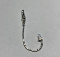 Sterling Silver and 14K Yellow Gold Fish Hook Pendant with Genuine Sapphire