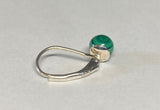 Sterling Silver and Genuine 6mm Malachite Bead Lever Back Earrings