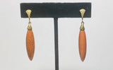 Vintage Sterling Silver & 18 Karat Yellow Gold-plated CZ and Brown Goldstone Venturina Drop Earrings