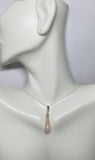 Sterling Silver and Genuine Rose Quartz Pendant with 18" Loose Rope Chain