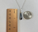 Sterling Silver and Genuine Hematite Pendant with 18" Loose Rope Chain