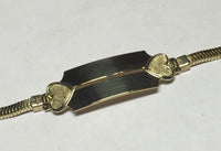 NOS 1960's Forstner 1/20 12K Gold Filled Double Heart 7" ID Bracelet with Box