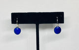 Sterling Silver and Genuine Oval Cabochon 10 x 8mm Lapis Lazuli Lever Back Earrings