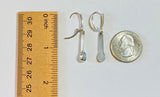 Sterling Silver and Genuine Oval Cabochon 6 x 4mm Opal Lever Back Bar Earrings