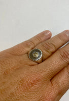 Sterling Silver Signet Ring with 14K Yellow Gold Star of David