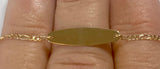 14 Karat Yellow Gold Figaro Link Oval ID 6" Baby/Kids Bracelet