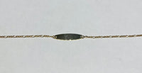 14 Karat Yellow Gold Figaro Link Oval ID 6" Baby/Kids Bracelet