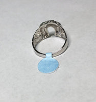 Sterling Silver Genuine Diamond Man's Horseshoe Western Motif Nugget-Style Ring