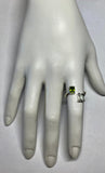 Sterling Silver Genuine Peridot and Green Quartz Bypass Ring