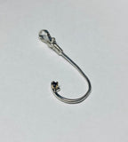 Sterling Silver and 14K Yellow Gold Fish Hook Pendant with Genuine Sapphire