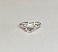 Sterling Silver Created White Sapphire Halo Donut Ring