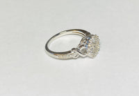 Sterling Silver Created White Sapphire Halo Donut Ring