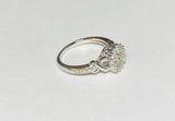 Sterling Silver Created White Sapphire Halo Donut Ring