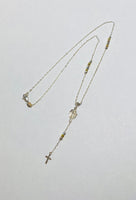 Sterling Silver 925 and Yellow/Rose Gold Plated 16" Rosary Necklace