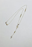 Sterling Silver 925 and Yellow/Rose Gold Plated 16" Rosary Necklace