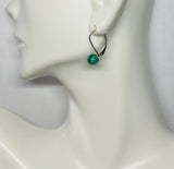 Sterling Silver and Genuine 6mm Malachite Bead Lever Back Earrings