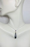 Sterling Silver and Genuine Hematite Pendant with 18" Loose Rope Chain